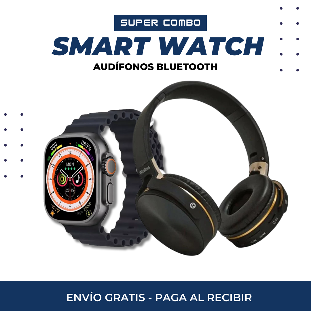 SÚPER COMBO SMART WATCH I8 ULTRA + AUDÍFONOS 🎧